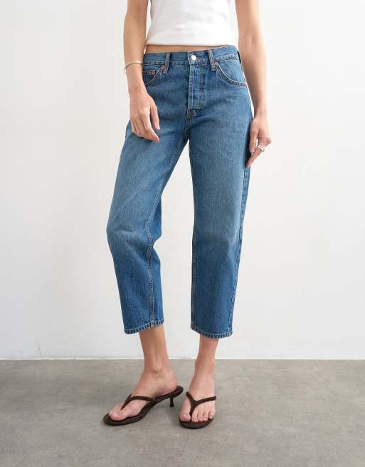 Topshop - Runway - Mellemblå lige cropped jeans med mellemhøj talje, 2 af 7