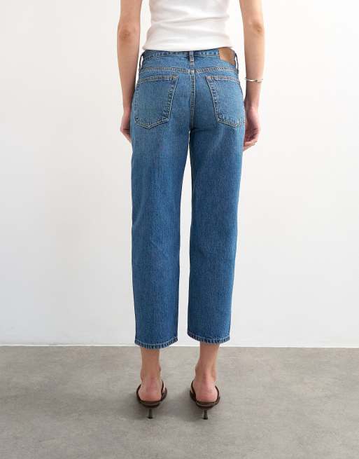 Topshop - Runway - Mellemblå lige cropped jeans med mellemhøj talje, 3 af 7