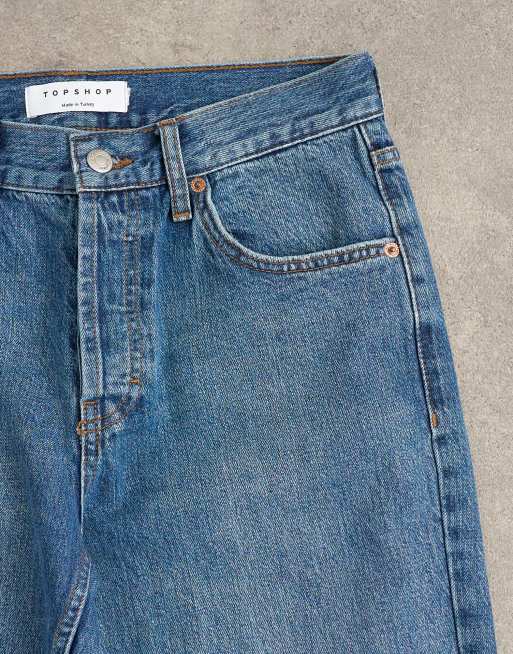 Topshop - Runway - Mellemblå lige cropped jeans med mellemhøj talje, 6 af 7
