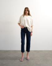 Topshop Runway mid rise cropped jean in indigo rinse
