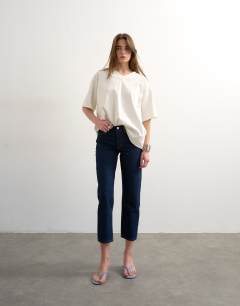 Runway mid rise cropped jean in indigo rinse