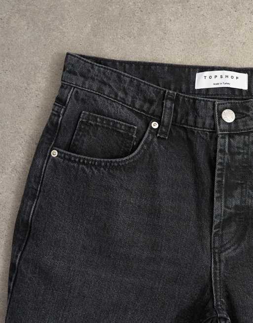 Topshop Runway mid rise cropped jeans in washed black, 6 of 8
