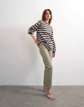 Topshop Runway mid rise straight jean in washed khaki
