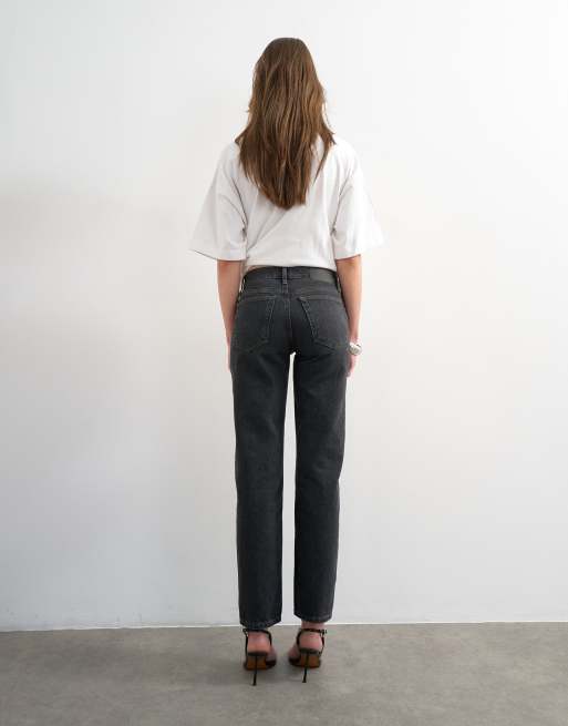 Topshop - Runway - Sorte og forvaskede jeans med mellemhøj talje og lige ben, 5 af 7