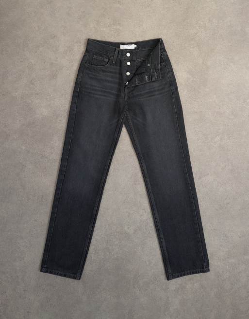Topshop - Runway - Sorte og forvaskede jeans med mellemhøj talje og lige ben, 7 af 7