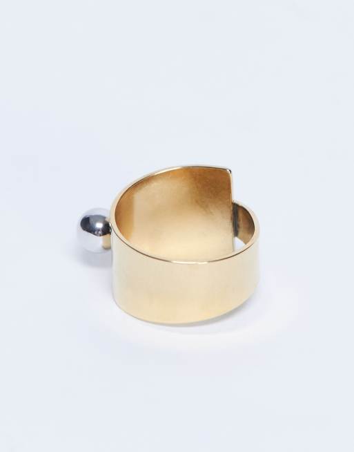Topshop - Ryan - Bague enveloppante en acier inoxydable résistant à l'eau - Doré, 3 de 3