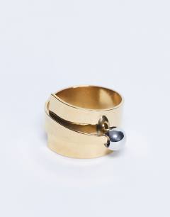 Ryan waterproof stainless steel wrap ring in gold