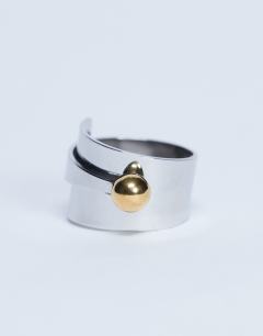 Ryan waterproof stainless steel wrap ring in silver