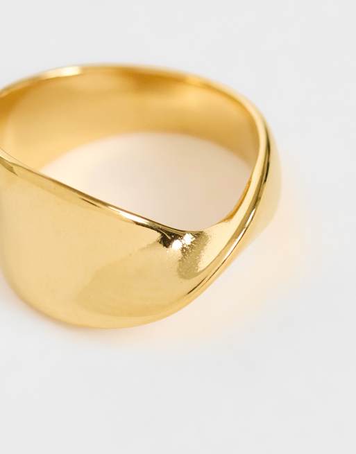 Topshop Rylee vandtæt snoet ring i rustfrit stål i guld, 3 af 3