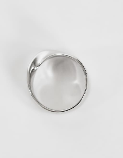Topshop Rylee waterproof stainless steel twisted ring in silver, 3 of 3