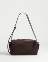 Topshop Sabrina suedette and pu shoulder bag with pockets in green