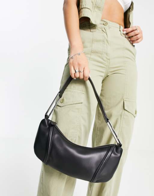 Topshop - Sadi - Borsa in similpelle PU nera con fibbia, 2 di 4