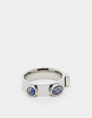 Topshop – Sadie – Ring i rostfritt stål med halvädelstenen turkos - view 1
