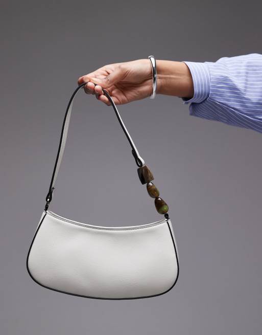 Topshop Sadie shoulder bag with beaded handle detail in off white, 2 of 4