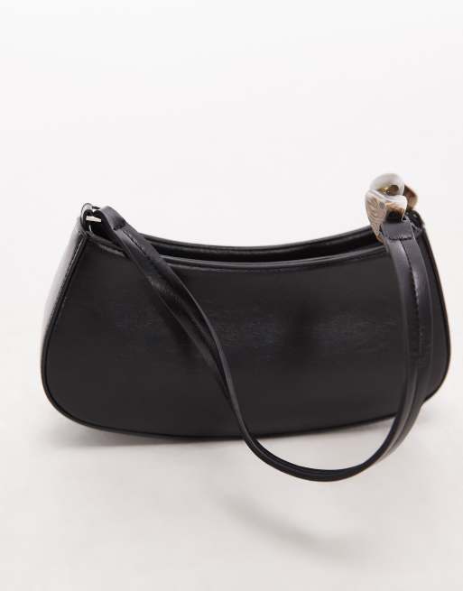 Topshop - Sadie - Sort skuldertaske med hank med perledetalje, 4 af 4