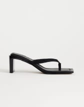 Topshop Sadie toe thong heel in black