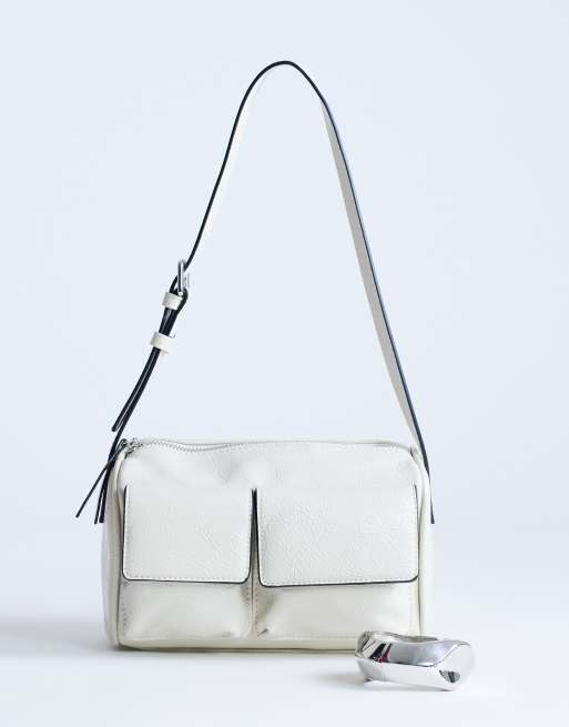 Topshop - Safia - Sac porté épaule à poches avant - Blanc cassé, 2 de 4