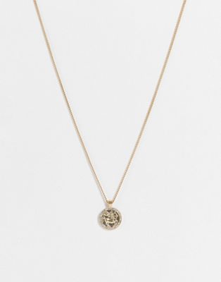 Topshop Sagittarius crystal pendant necklace in gold