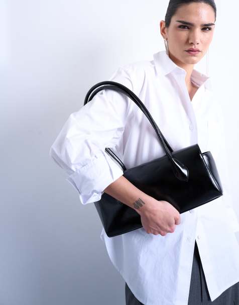 Topshop - Sally - Gevouwen tas in zwart - view 1