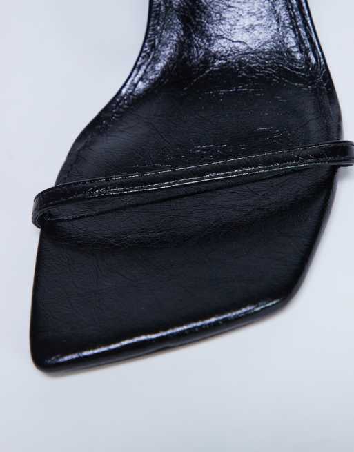 Topshop – Sally – Svarta 2-delade sandaler med metallklackar, 4 av 4