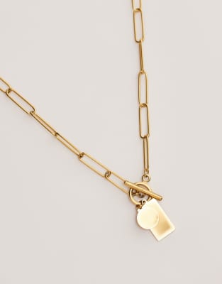 Topshop Sally Waterproof Stainless Steel Chunky Chain Necklace With Charms