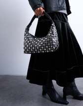 Topshop Samantha studded shoulder bag in black