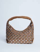 Topshop Samantha studded shoulder bag in tan