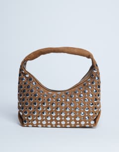 Samantha studded shoulder bag in tan