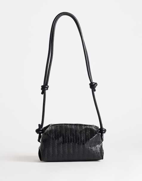 Topshop Samara piccola borsa a tracolla intrecciata nera - view 1