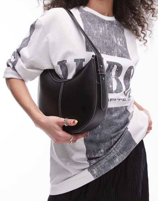 Topshop - Samina - Asymmetrisk skuldertaske i sort