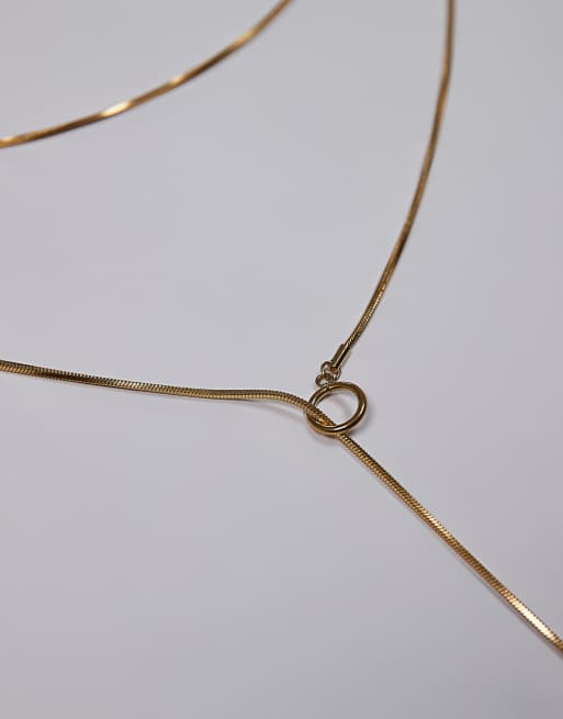Topshop Samir waterproof stainless steel link charm necklace in gold, 3 of 4