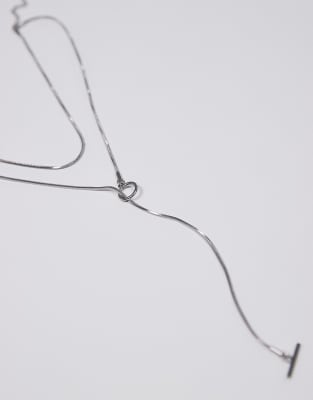 Topshop Samir Waterproof Stainless Steel Link Charm Necklace In Metallic