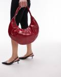 Topshop Samira scoop shoulder bag in red