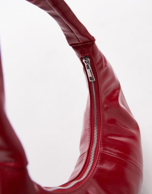 Topshop Samira scoop shoulder bag in red, 4 of 4