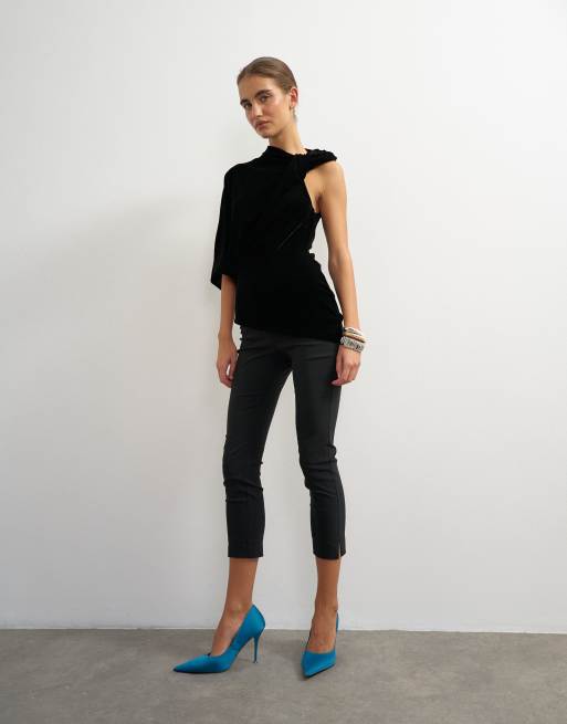 Topshop sammetstopp med twist i svart, 3 av 4