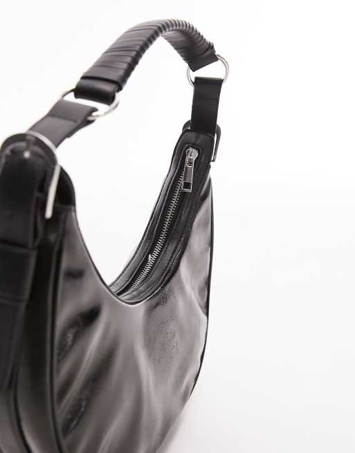 HALF MOON Unique Women's Shoulder Bag With Leather Strap 