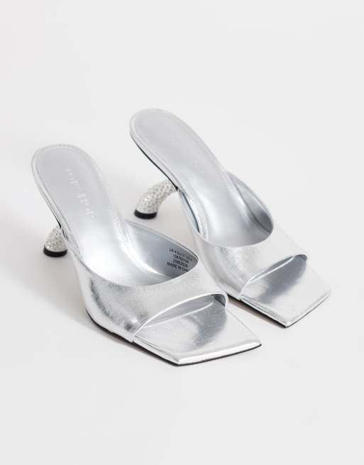 Topshop sandales à talon haut à brides Octavia ornées de strass argentées, 2 de 4
