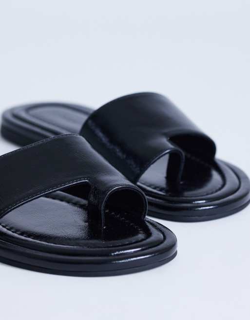 Topshop Sandra flat sandal mule in black, 2 of 4