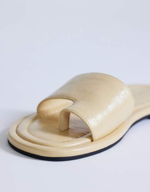 Topshop Sandra flat sandal mule in buttermilk, 3 of 4