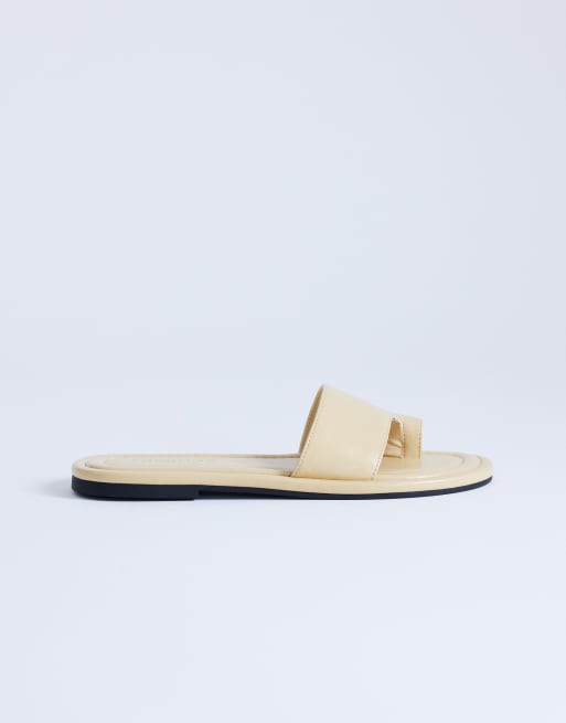 Topshop - Sandra - Kærnemælksfarvede flade mule-sandaler, 2 af 4