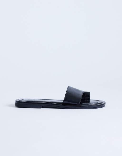 Topshop - Sandra - Sorte flade mule-sandaler, 3 af 4