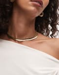 [Topshop] Topshop Sandro waterproof stainless steel 2 pack snake chain necklace in gold One Size GOLD