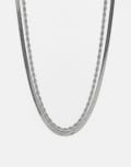 [Topshop] Topshop Sandro waterproof stainless steel 2 pack snake chain necklace in silver One Size SILVER