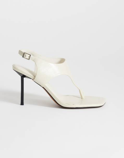 Topshop - Sandy - Råhvide højhælede sandaler med tårem - view 1