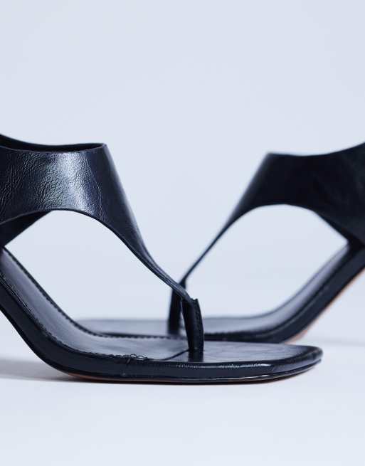 Topshop - Sandy - Sandales à talon haut avec entre-doigts - Noir, 3 de 4