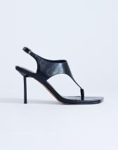 Topshop Sandy toe thong heeled sandal in black 