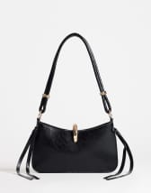 Topshop Sansa small shoulder bag with hardware in black