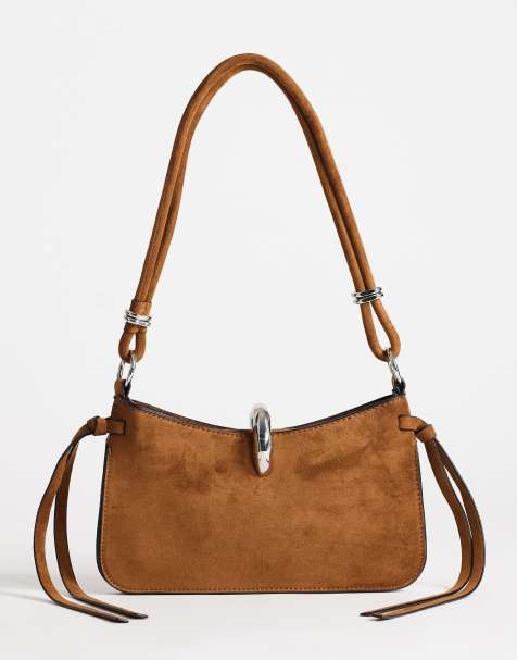 Topshop Sansa small shoulder bag with hardware in tan - view 1