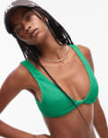 [Topshop] Topshop Santorini knot front bikini top in green 4 GREEN