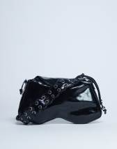 Topshop Sarah whipstitch shoulder bag in black
